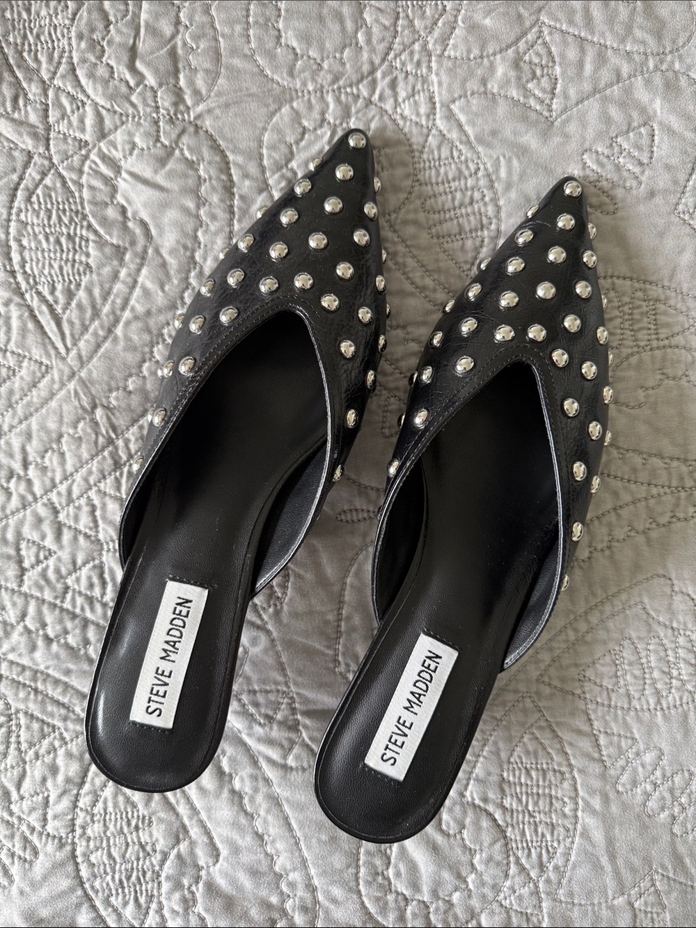 Steve Madden studded kitten heel mule